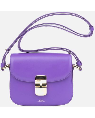 A.P.C. Grace Mini Leather Cross-body Bag - Purple