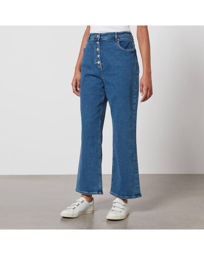 PS by Paul Smith Cotton-Blend Cropped Wide-Leg Jeans - Blue
