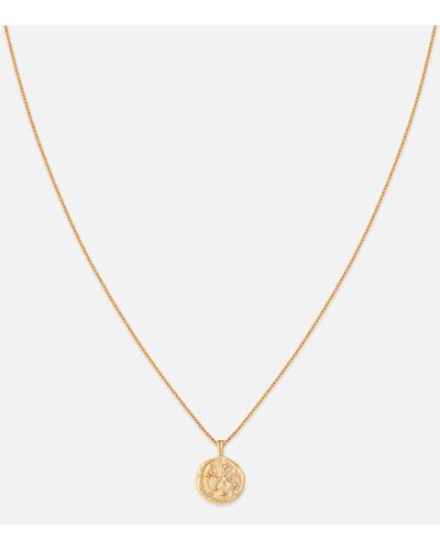 Astrid & Miyu Aries Zodiac 18-karat Gold-plated Recycled Sterling Silver Necklace - Metallic
