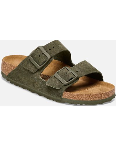 Birkenstock Arizona Slim-Fit Suede Double Strap Sandals - Braun