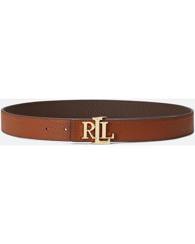 Lauren Ralph Lauren Leather Wide Belt Woman Belt Dark Brown Size M Bovine Leather