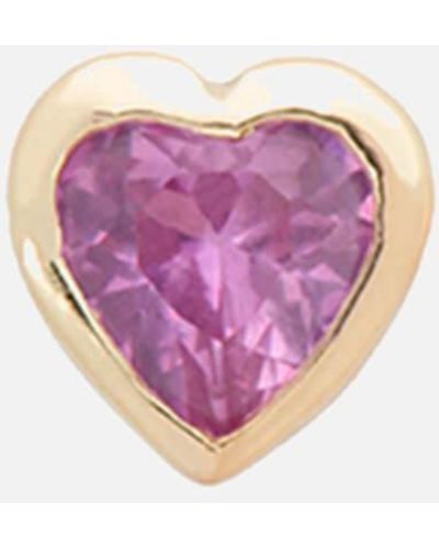 Anna + Nina Anna + Nina Heart 14-k Gold Plated Sterling Silver Single Stud Earring - Pink
