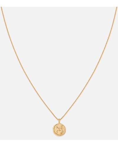 Astrid & Miyu Virgo Zodiac 18-karat Gold-plated Sterling Silver Necklace - Metallic