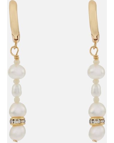 Anni Lu Gold-tone And Glass Pearl Hoop Earrings - Metallic