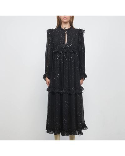 Stella Nova Barbara Chiffon Midi Dress - Black