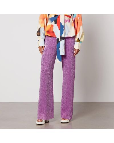 Stine Goya Markus Sequined Jersey Pants - Purple