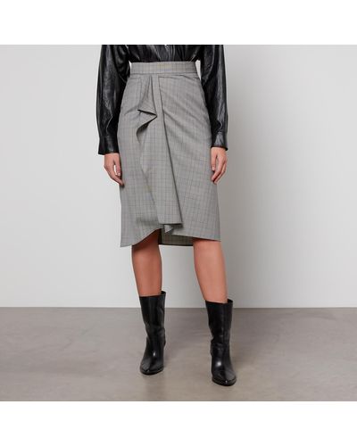 Knee length gray skirts cheap