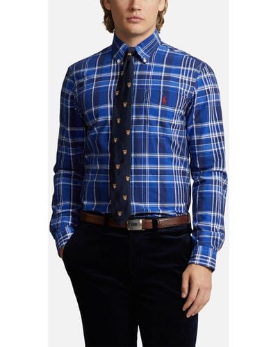 Polo Ralph Lauren Custom Slim-fit Classic Cotton Oxford Shirt - Blue