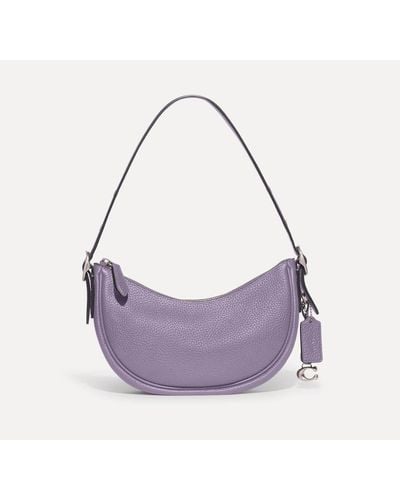 COACH Soft Pebble Leather Luna Shoulder Bag - Purple