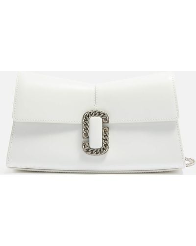 Marc Jacobs St Marc Coated Leather Clutch Bag - White