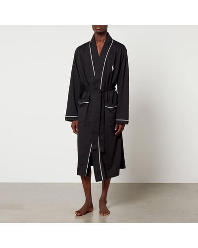 Polo Ralph Lauren Cotton-twill Shawl Robe - Black