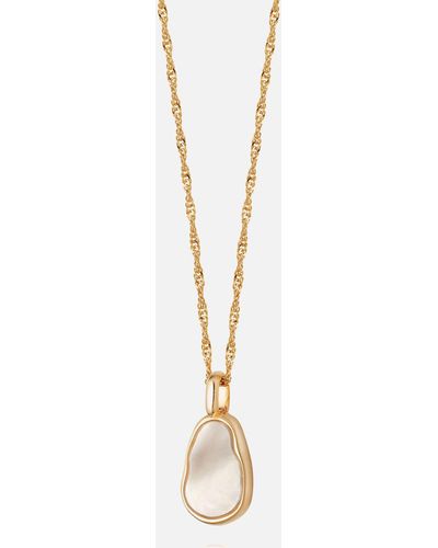 Daisy London Isla Mother Of Pearl 18-karat Gold-plated Necklace - Metallic
