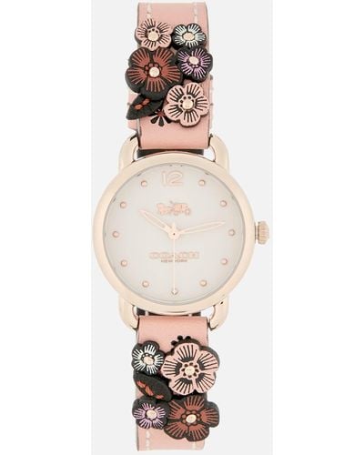 COACH Delancey Floral Applique Watch - Multicolour