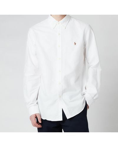 Polo Ralph Lauren Slim Fit Oxford Long Sleeve Shirt - White