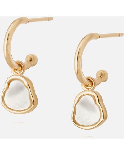 Daisy London Isla Mother Of Pearl Drop 18-karat Gold-plated Earrings - Metallic