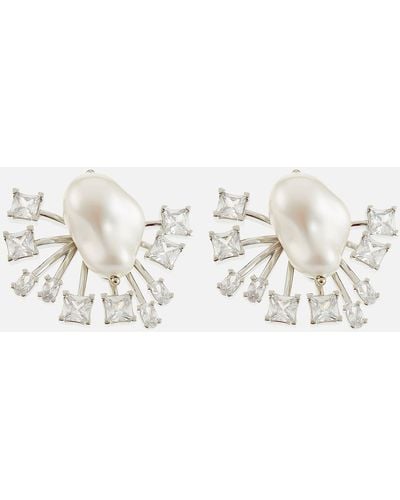 Shrimps Eira Silver-tone, Faux Pearl And Crystal Earrings - White