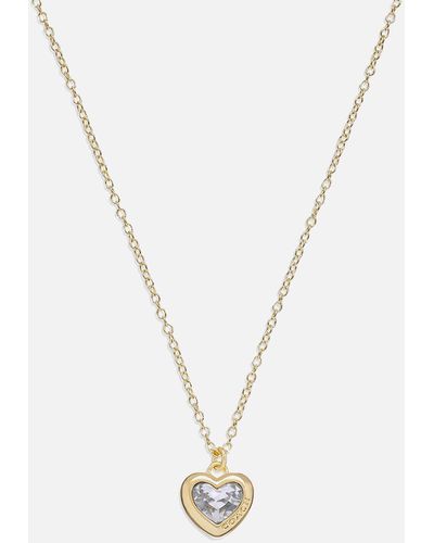 COACH Heart Gold-tone Pendant Necklace - Metallic