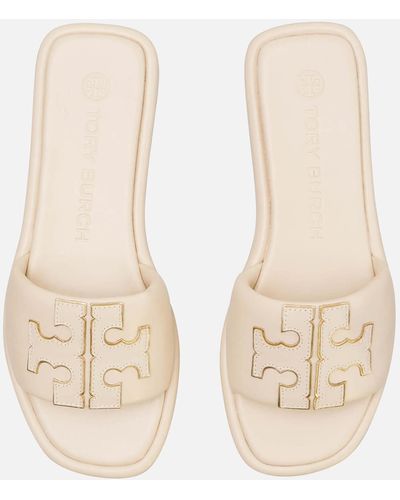 Tory Burch Double T Sport Slide Sandals - Natural