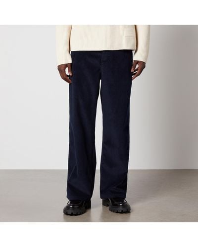 Ami Paris Cotton-corduroy Wide-leg Trousers - Natural