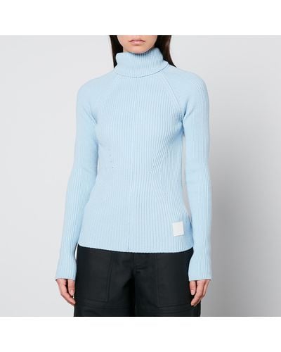 Marc Jacobs Ribbed Wool-Blend Turtleneck Sweater - Blue