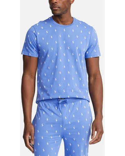 Polo Ralph Lauren Logo-Print Cotton Lounge T-Shirt - Blue