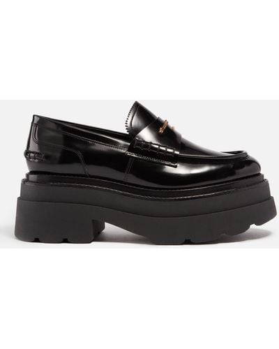 Alexander Wang Carter Leather Platform Loafers - Black