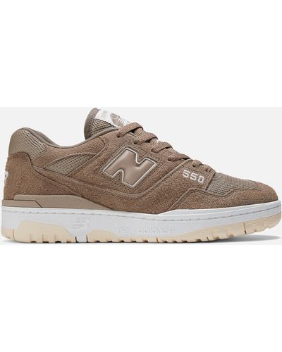 New Balance 550 Suede And Mesh Trainers - Brown