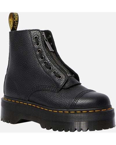 Dr. Martens Sinclair Tonal-stitched Zip-up Leather Ankle Boots - Black