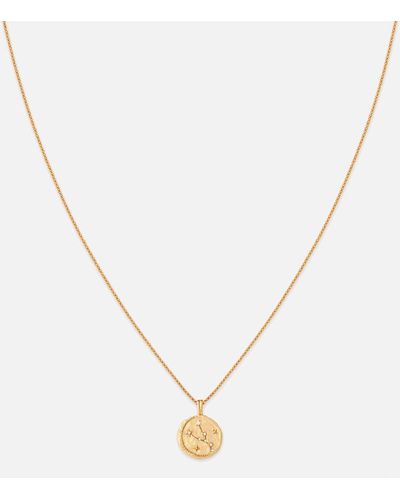 Astrid & Miyu Taurus Zodiac 18-karat Gold-plated Sterling Silver Necklace - Metallic