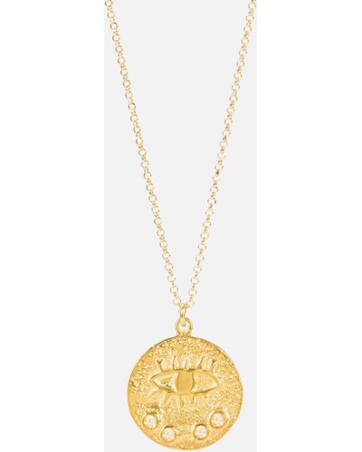 Hermina Athens Kressida Crystal Embellished Gold-plated Necklace - Metallic