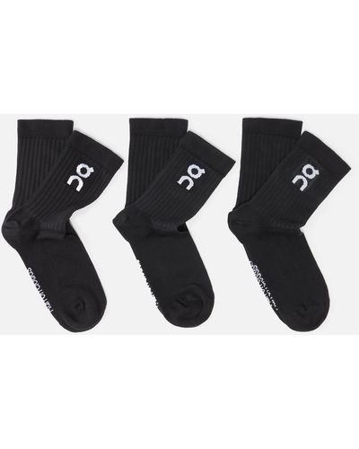 On Shoes '3 Pack Logo Socks - Black