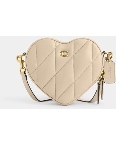 COACH Heart Quilted Leather Crossbody Bag - Natural