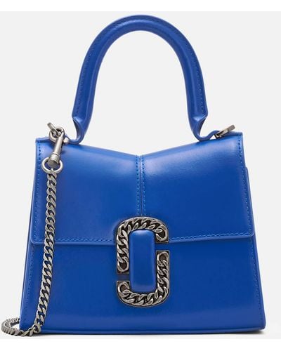 Marc Jacobs The Mini Top Handle St Marc Leather Crossbody Bag - Blue