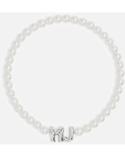 Marc Jacobs Balloon Faux Pearl Silver-plated Necklace - White