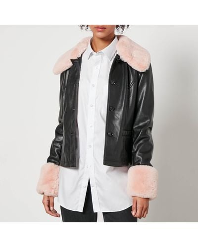 Jakke Brittany Cropped Faux Leather Jacket - Black