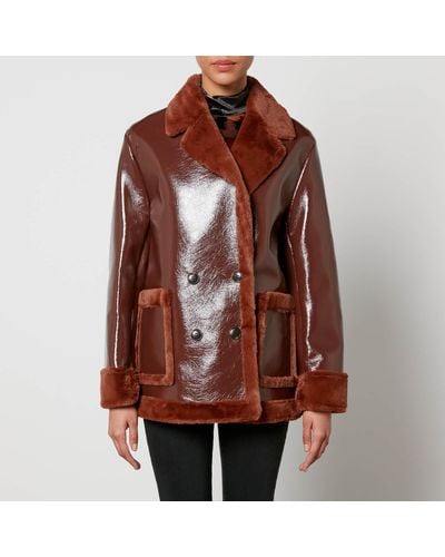 PS by Paul Smith Faux Shearling Jacket - Brown