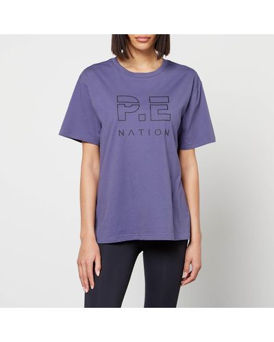 P.E Nation Heads Up Organic Cotton-jersey T-shirt - Purple