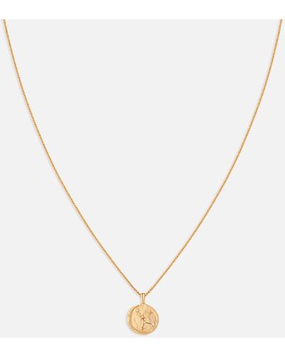 Astrid & Miyu Cancer Zodiac 18-karat Gold-plated Recycled Sterling Silver Necklace - Metallic