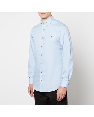 Vivienne Westwood Krall Button-down Collar Organic Cotton-poplin Shirt - Blue