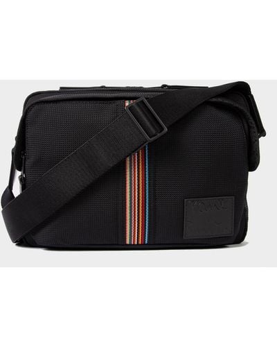 Paul Smith Stripe Logo-patched Mesh Camera Bag - Black