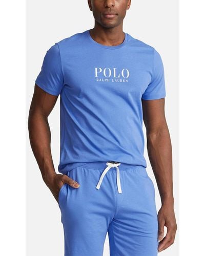 Polo Ralph Lauren Logo-Printed Cotton-Jersey Lounge T-Shirt - Blue