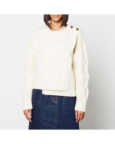 3.1 Phillip Lim Cable-Knit Wool-Blend Jumper - White