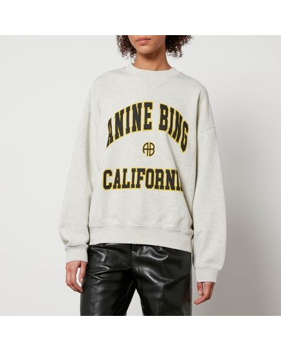 Anine Bing Jaci California Cotton-jersey Sweatshirt - Grey