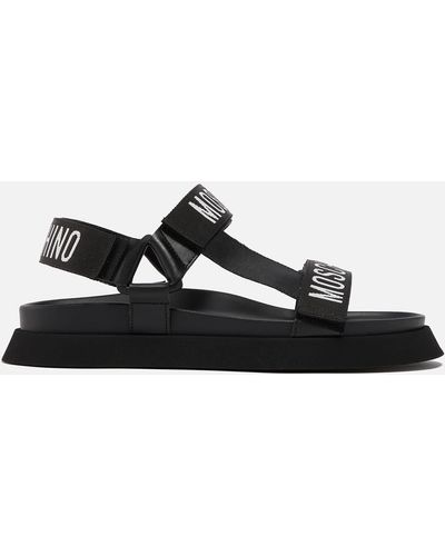 Moschino Black Logo-print Flat Sandals