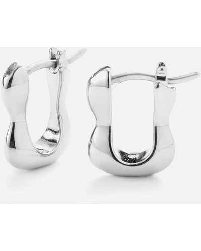 Jenny Bird Squiggle Silver-plated Huggie Earrings - White