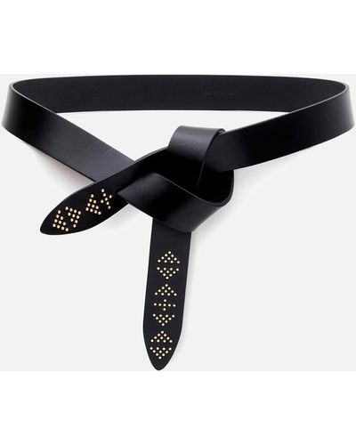 Isabel Marant Lecce Studded Leather Belt - Black
