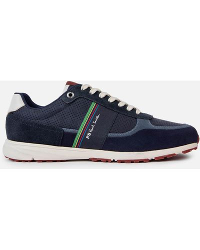 PS by Paul Smith Huey Suede And Mesh Trainers - Blue