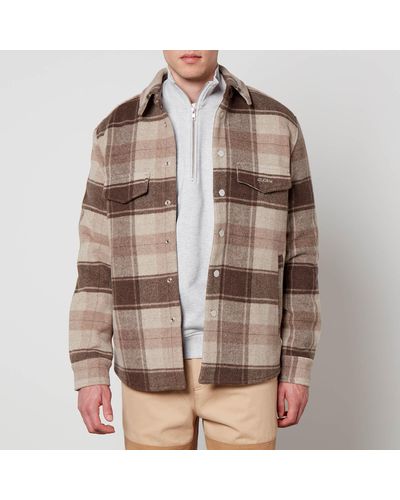 Axel Arigato Hills Checked Wool-blend Overshirt - Brown