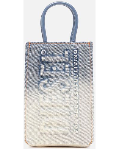 DIESEL Dsl Shopper 3d Mini Denim Tote Bag - Blue