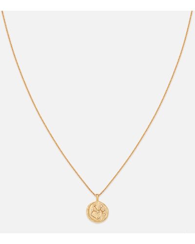 Astrid & Miyu Sagittarius Zodiac 18-karat Gold-plated Sterling Silver Necklace - Metallic